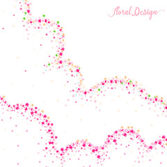 Cherry flowers blossom wreath card. Wedding ornament concept. Floral poster, invite. Decorative greeting card or invitation design background