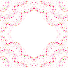 Cherry flowers blossom wreath card. Wedding ornament concept. Floral poster, invite. Decorative greeting card or invitation design background