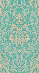 Seamless pattern with golden baroque leaves,seamless patch for scarfs, print, fabric.
