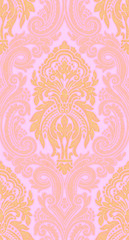 Seamless pattern with golden baroque leaves,seamless patch for scarfs, print, fabric.