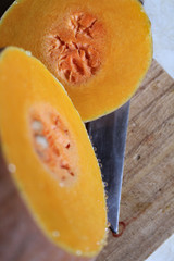 Sliced Ripe Orange Pumpkins