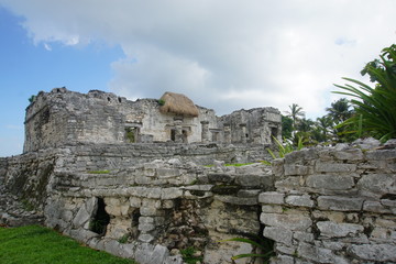 Fototapeta na wymiar Mayan ruins in Tulum, Mexico September 2018