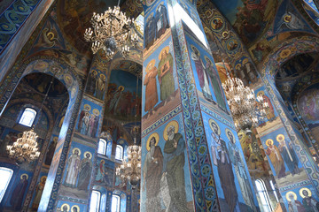 Décor peint de l'Eglise Saint-Sauveur à Saint-Pétersbourg, Russie