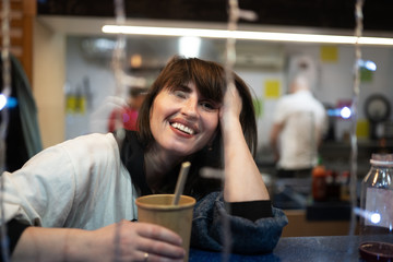 woman in cafe