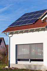 solar panels on a rooftop of a new building