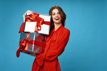 young woman with gift