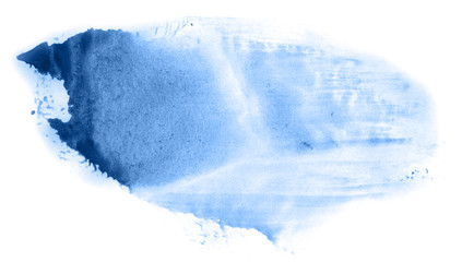 Abstract watercolor background hand-drawn on paper. Volumetric smoke elements. Blue color. For design, web, card, text, decoration, surfaces.