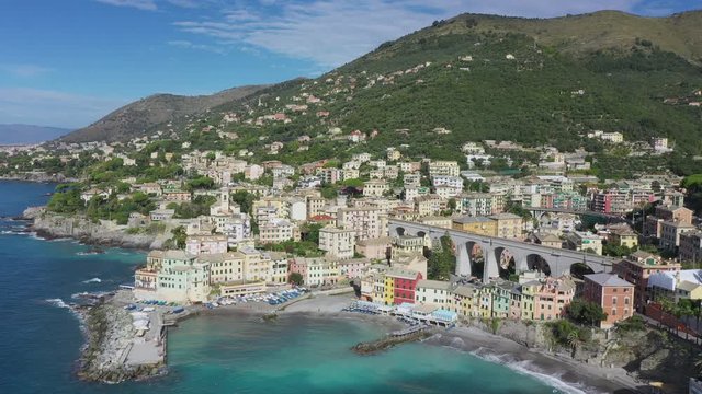 Bogliasco with beach Italy Aerial view
