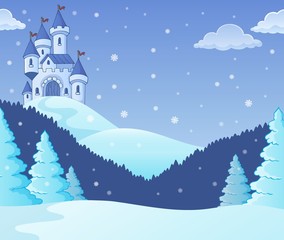 Winter countryside with castle theme 1