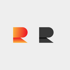 Letter R Monogram Simple Vector Logo Template