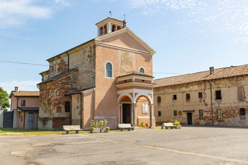 Obraz premium Sant'Andrea church in Corte Sant'Andrea village, municipality of Senna Lodigiana, province of Lodi, Lombardy, Italy