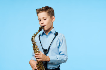 Fototapeta premium man with saxophone