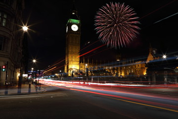 Fototapeta na wymiar Time lapse shot of Big Ben, London 