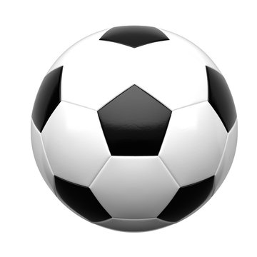 Soccer ball isolated on white background 3d rendering