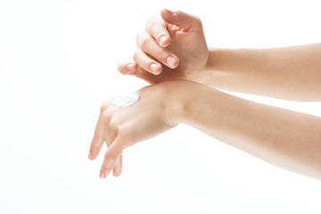 hands on white background