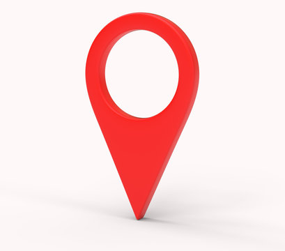 Map pointer icon 3d rendering