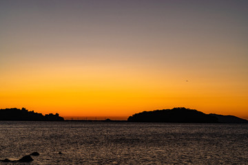 写真素材: 朝焼け 海水浴場