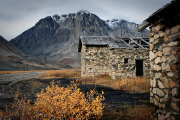 The ruins of the buildings of the Chukotka Forced Labor Camp, which was part of the Gulag. The...