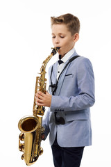 Fototapeta premium man with saxophone