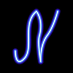Fototapeta premium neon blue symbol 