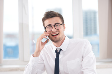 businessman talking on phone