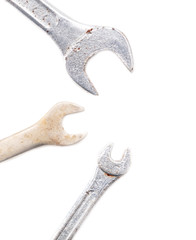 Adjustable wrench isolated on a white