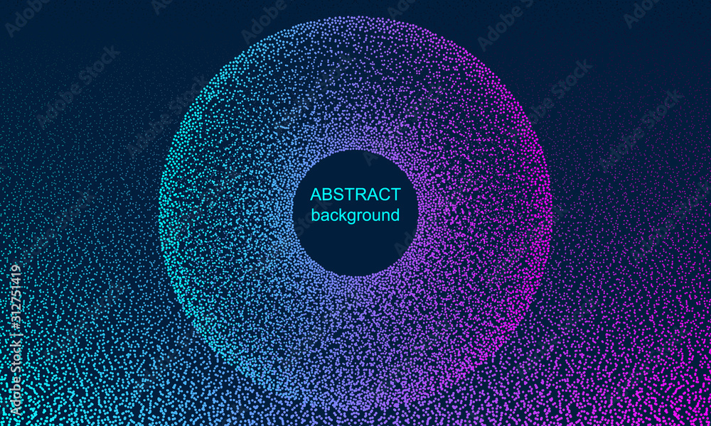 Poster futuristic glowing particles. liquid dynamic flow bubbles