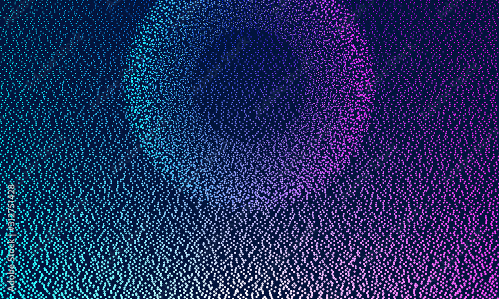 Poster futuristic glowing particles. liquid dynamic flow bubbles