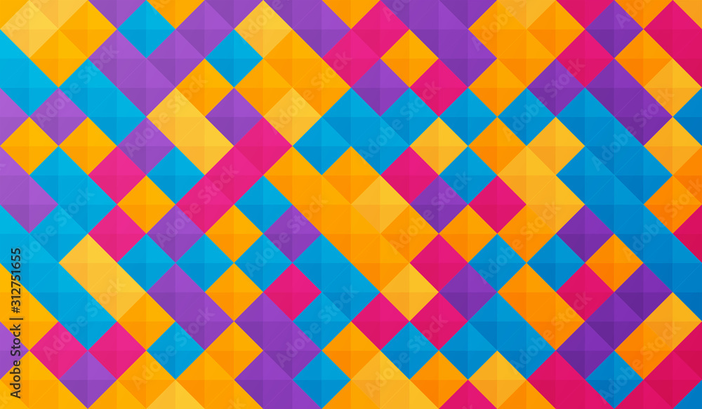 Poster colorful abstract background with squares and triangles