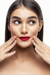 Obraz premium beautiful woman bare shoulders clean skin