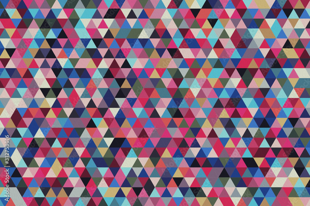 Poster abstract geometric pattern. multicolor figures. texture for print and banner. oil paint on canvas st