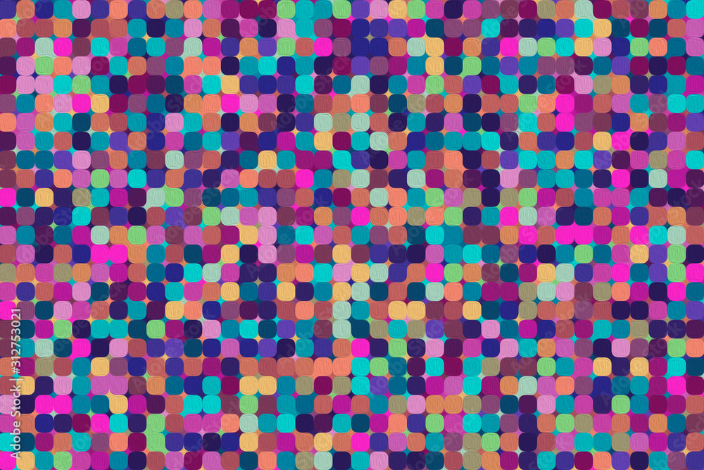 Poster abstract geometric pattern. multicolor figures. texture for print and banner. oil paint on canvas st