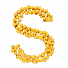 Basketball Font Letter S 3D Rendered on White