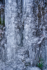 Icicles from a frozen waterfall