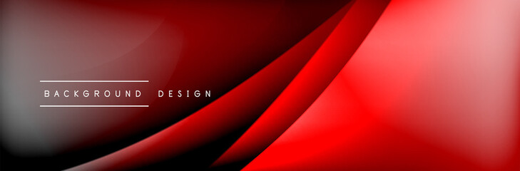 Obraz premium Flowing waves with 3d shadow effects and fluid gradients. Dynamic trendy abstract background. Vector Illustration