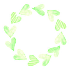 Backgrounds, frames of red pink blue black watercolor hearts. Hand drawn. Love romance theme for birthday, Valentine's day, greeting card, wedding, print