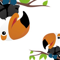 Illustration of  Tukan Toco Bird Cartoon, Cute Funny Character, Flat Design © Arya