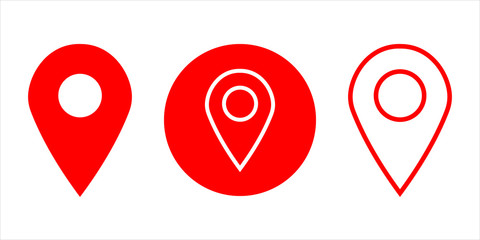Location icon. Positioning sign in map. Pin vector illustration.