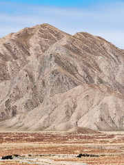 barren mountains on rocky desert landscape