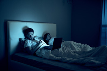 man watching tv in living room