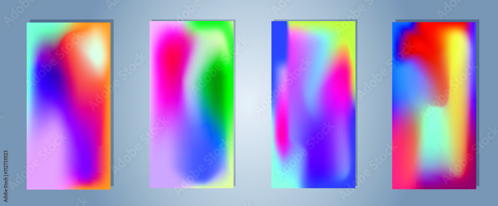 Aufkleber set of abstract vector gradient backgrounds. colorful texture for your design. mobile app template