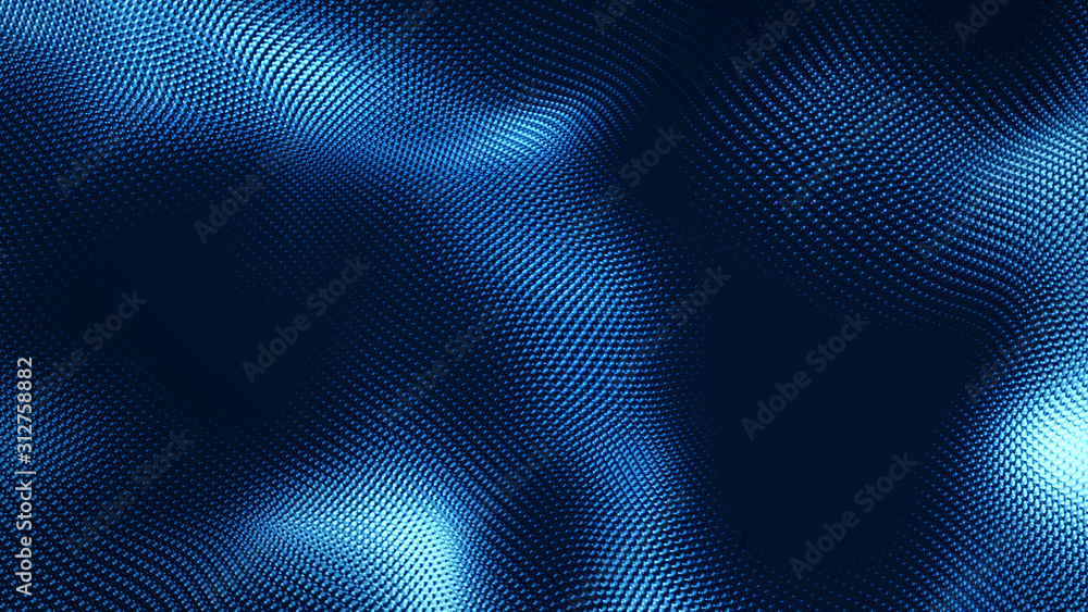 Poster dot blue wave light screen gradient texture background. abstract technology big data digital backgro