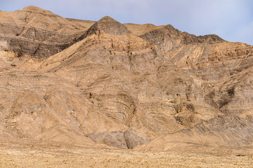 barren mountains on rocky desert landscape