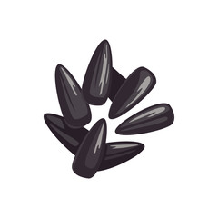 Sunflower seeds sketch isolated food snack. Vector natural oil ingredient