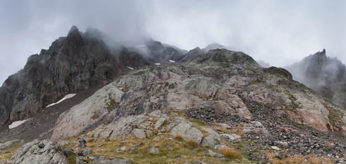 Hike through the French Alps during summer