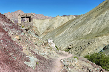 View of colorful mountains from Yurutse, Ladakh, India