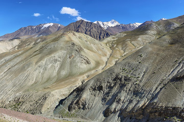 View of colorful mountains from Yurutse, Ladakh, India