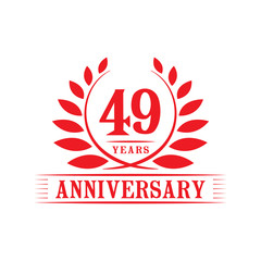 49 years logo design template. Forty ninth anniversary vector and illustration.