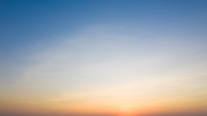 Sunset in the winter sky orange gradient