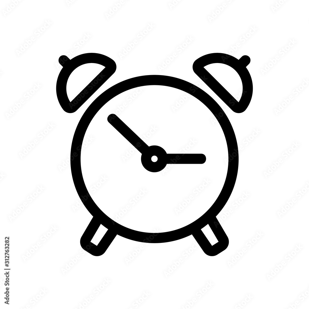 Poster alarm clock icon vector. a thin line sign. isolated contour symbol illustration
